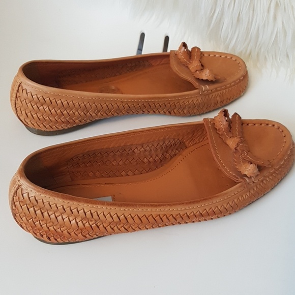 SOLD!! Geox Respira Camel Woven Leather Flats - Picture 4 of 8